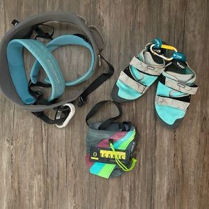 Rock Climbing Gear (Harness, Shoes, Chalk Bag)
